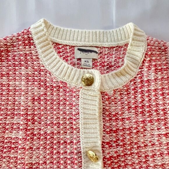 J Crew Factory Popcorn Stitch Lady Jacket Cardigan Sweater Size XS in Pink - Picture 5 of 11